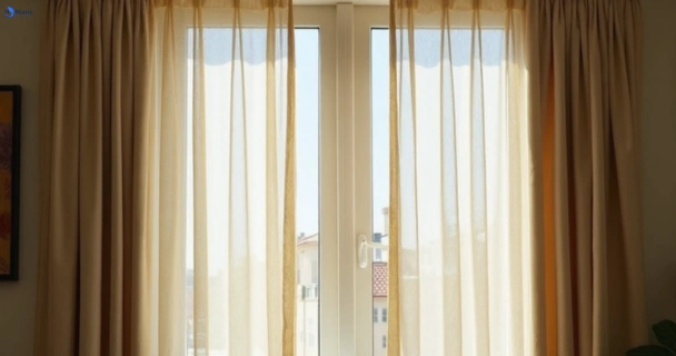 Dusty and dull curtains in shelly-beach before steam cleaning